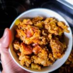 Pretzel Stuffing with Apples and Sausage