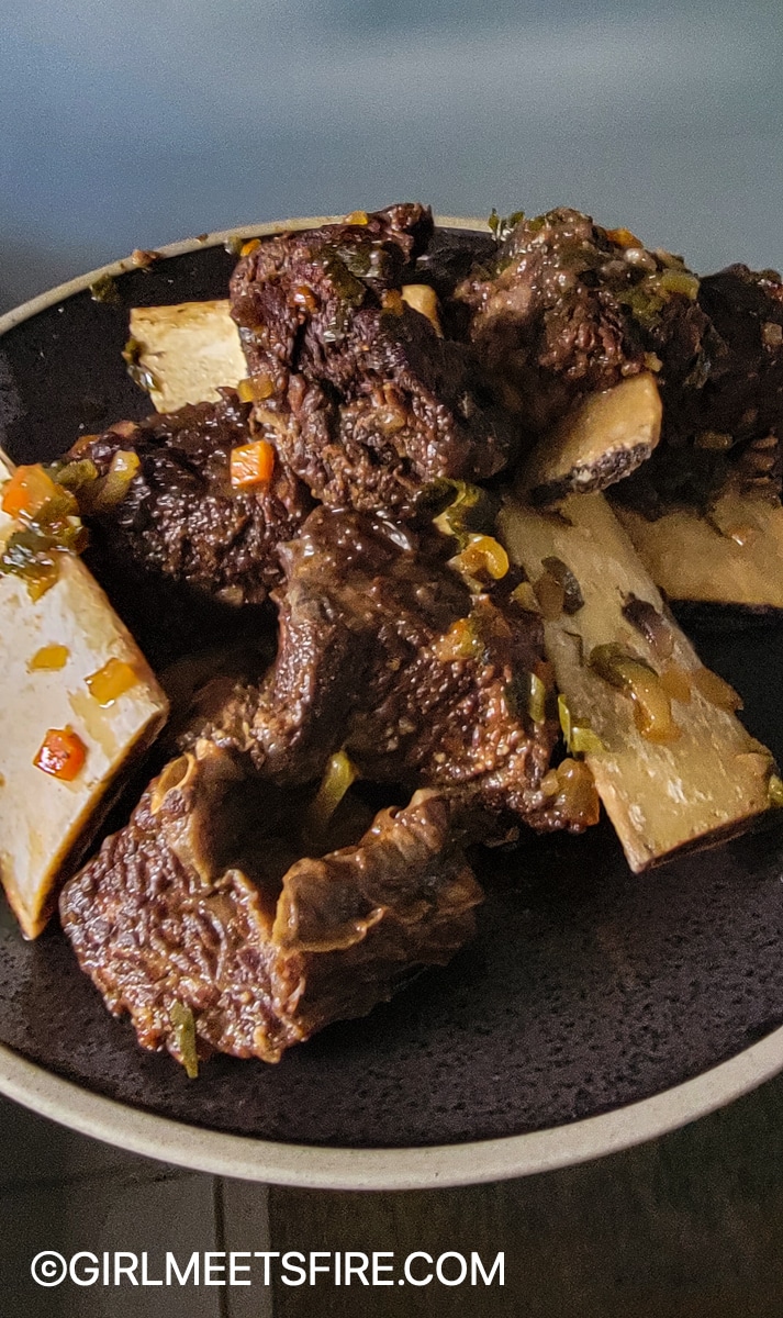 A plate of beer braised short ribs