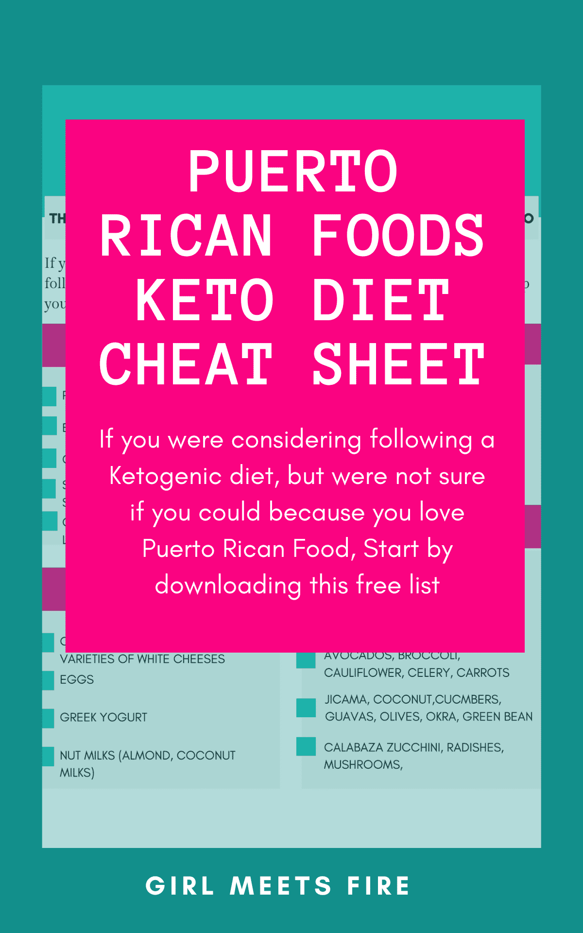 Link to download the my Puerto Rican Foods Keto Cheat Sheet